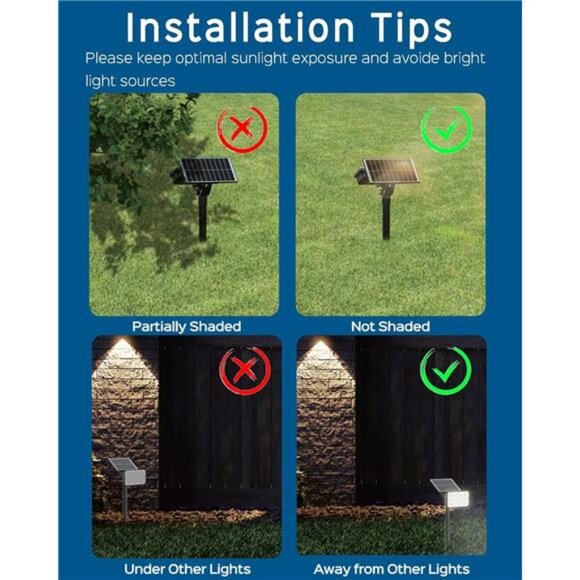 Solar Spotlights 84 LED Outdoor Garden Yard Lawn Pathway Waterproof Adjustable 4 - Picture 5 of 7